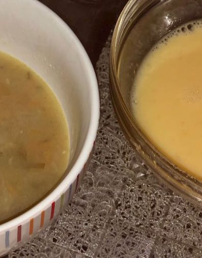 chorba blanche + sauce au citron et jaune d'oeuf